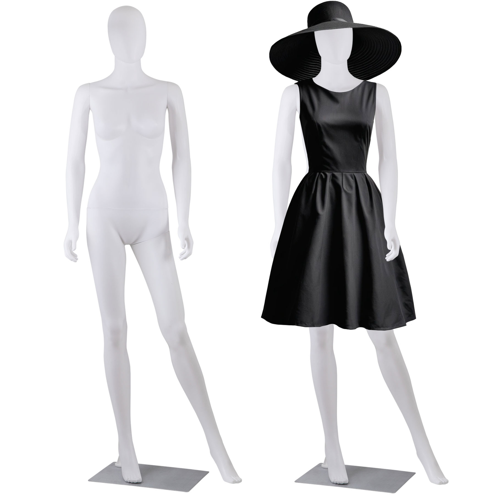 Female Mannequin Full Body Dress Form Adjustable 70" Realistic Detachable White