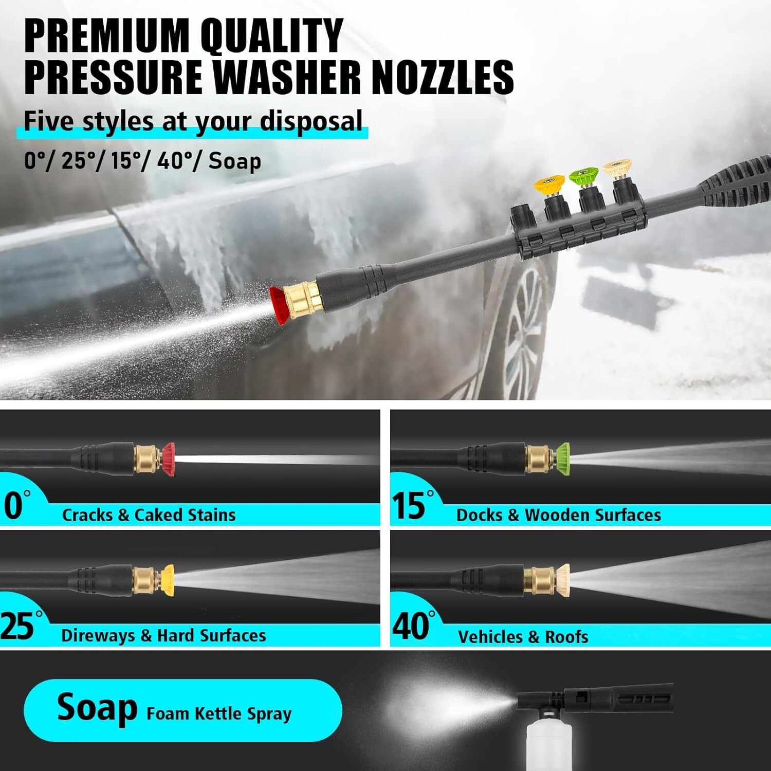 Electric Pressure Washer with Hose Reel 4300PSI 2.8GPM Power Washer Blue