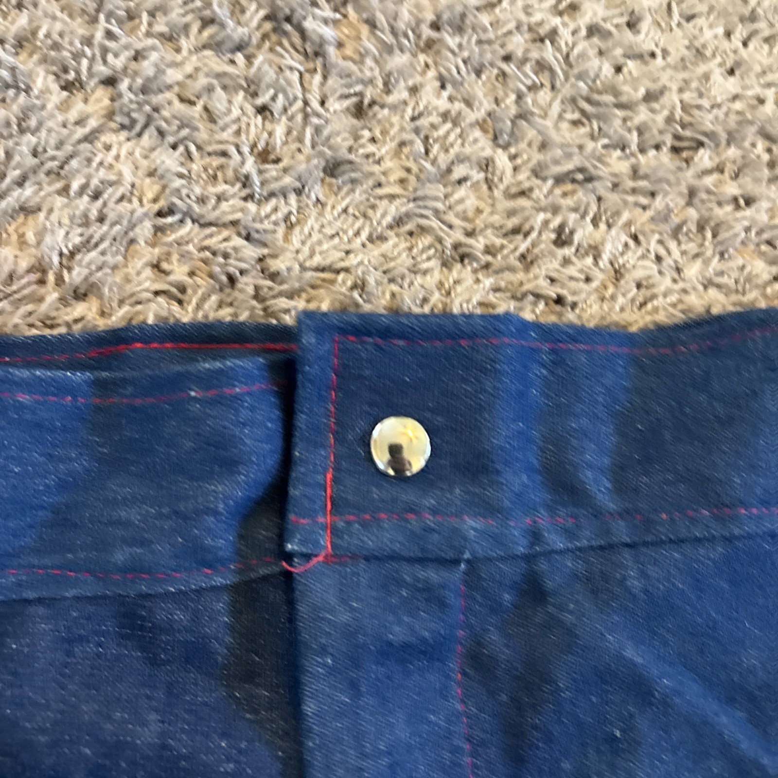 Vintage Mens Red White Blue Uniform Pants Striped Button Fly 40W