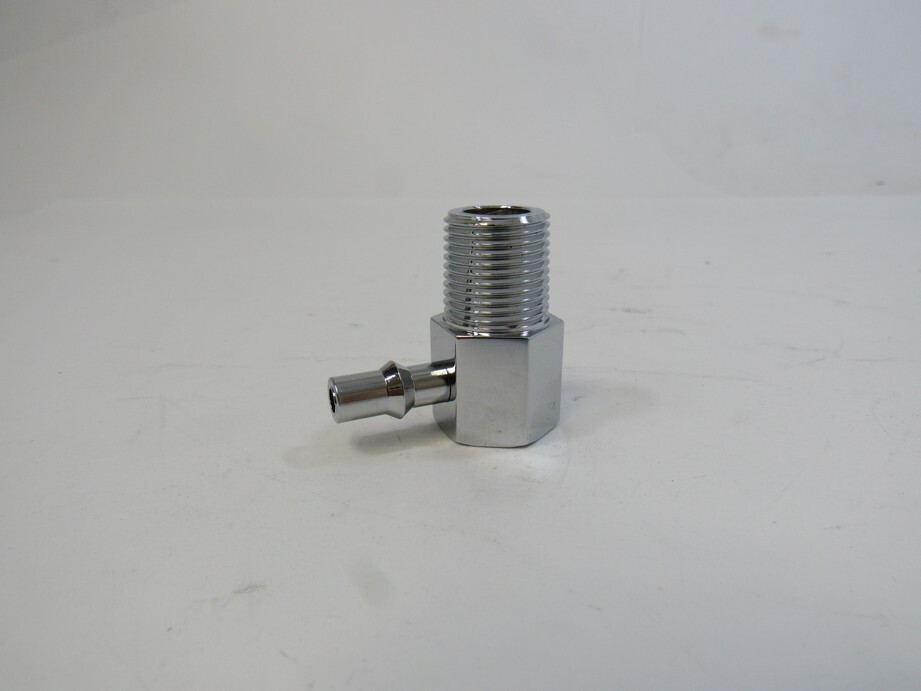 GM Intake Manifold Vacuum Fitting 3/8" NPT 1/4" Barb Chrome Aluminum