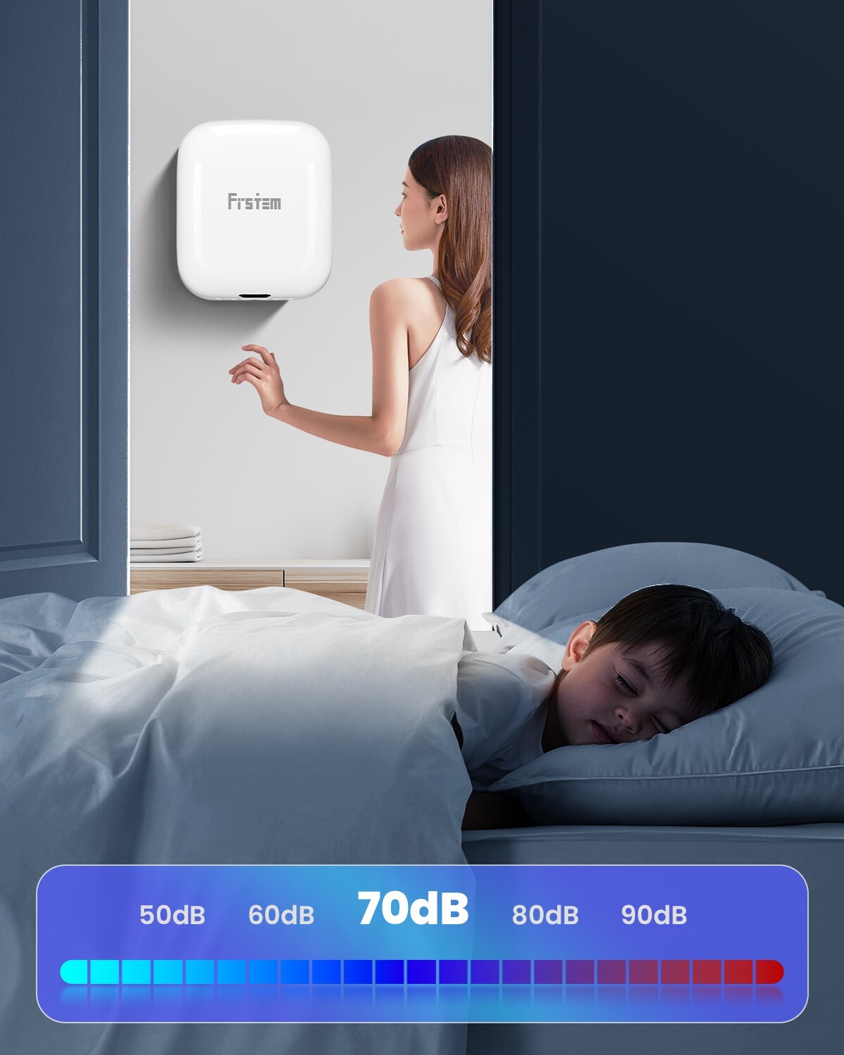 1800W Commercial Hand Dryers, Auto High Speed Hand Dryer Auto-Infrared Sensor US