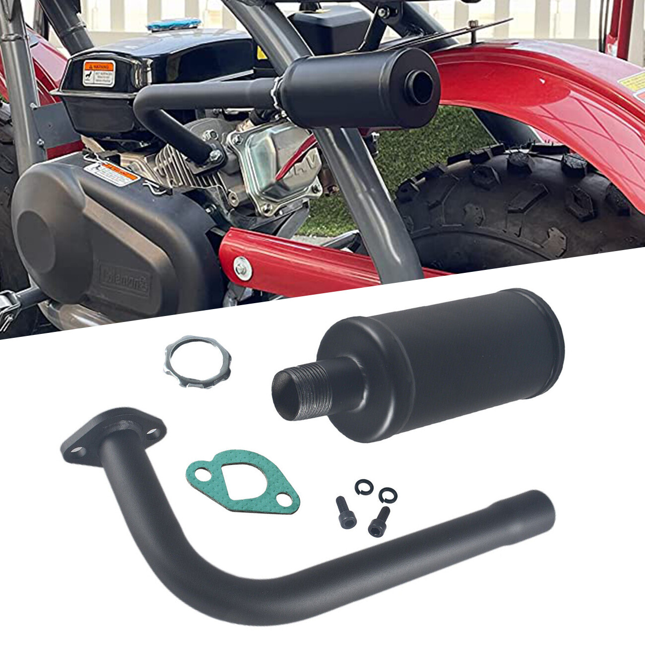 Exhaust Pipe Muffler For Predator 196cc 212cc GX200 Coleman CT200U Mini Bike