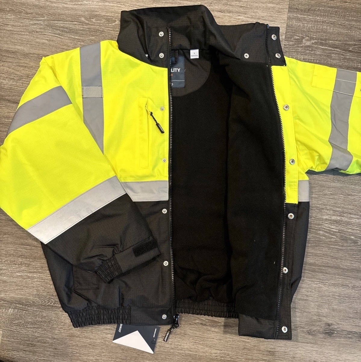 HIGH VISIBILITY INSULATED HI VIS REFLECTIVE ROAD WORK SAFETY BOMBER JACKET COAT