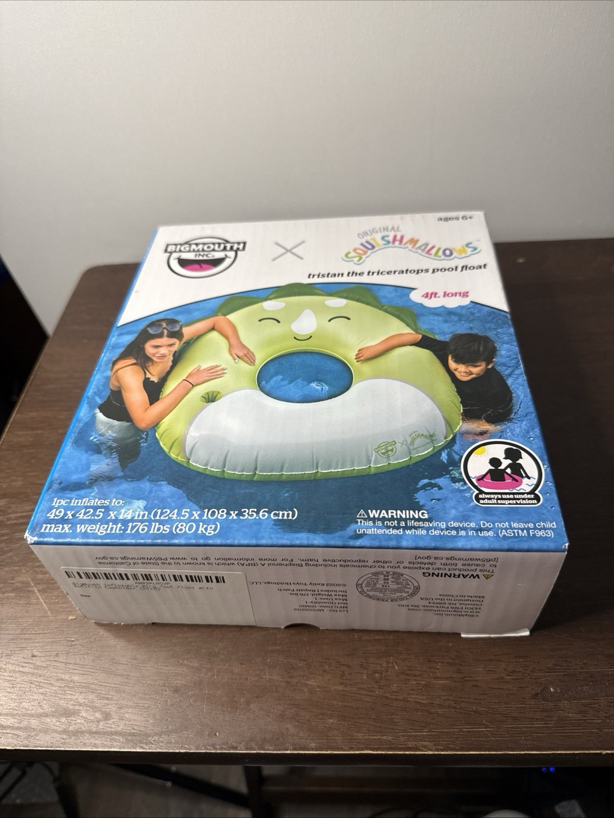 NIB Squishmallows Pool Float Tristan The Triceratops Beach Summer Cup Holder
