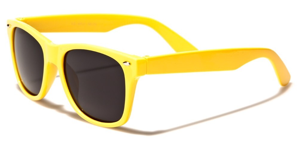 Kids Childrens Classic 80's Vintage Style Horn Rimmed Sunglasses Smoke Dark Lens