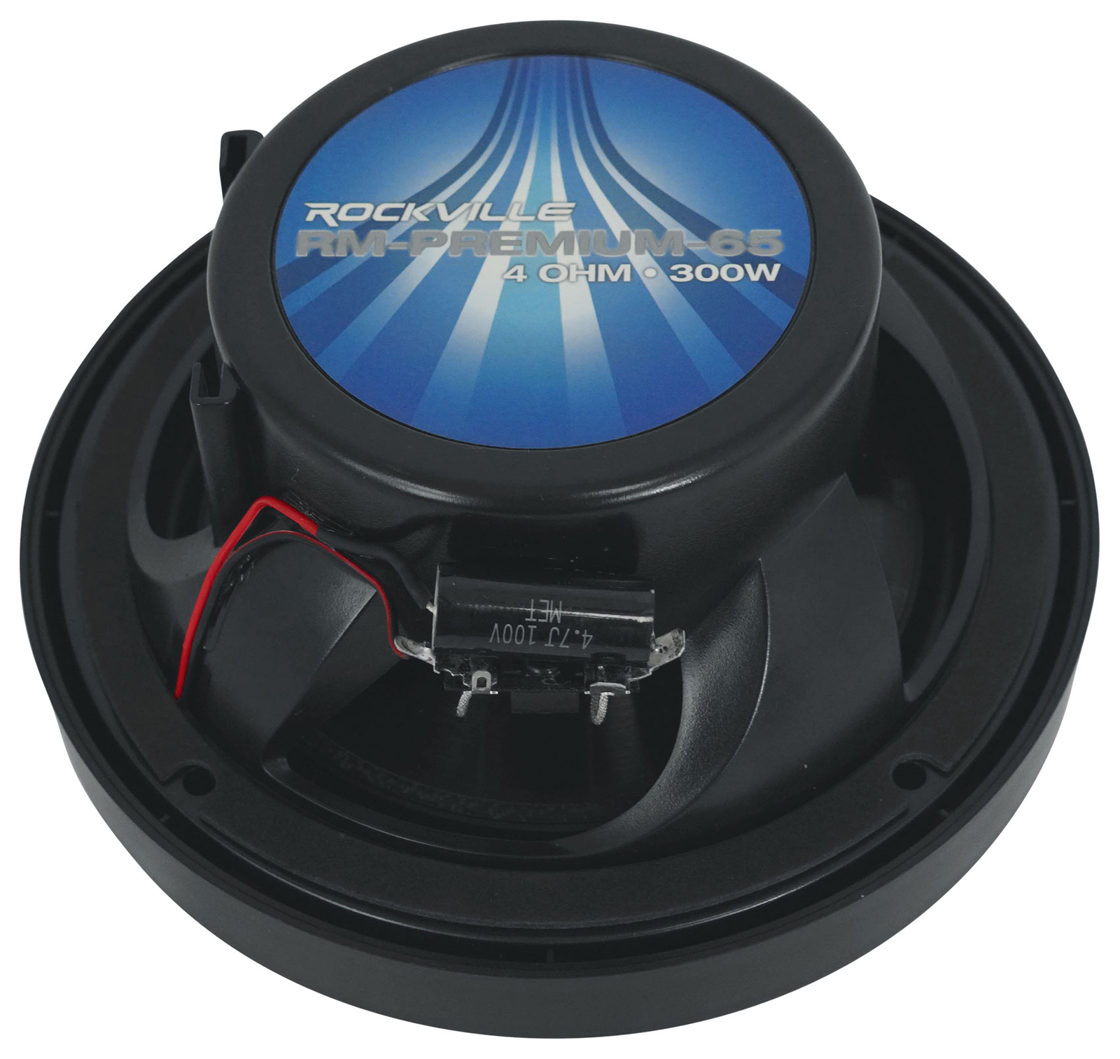 Pair Rockville RM-PREMIUM-65 BLACK 6.5" 600w Marine Boat Speakers - Crisp Sound!