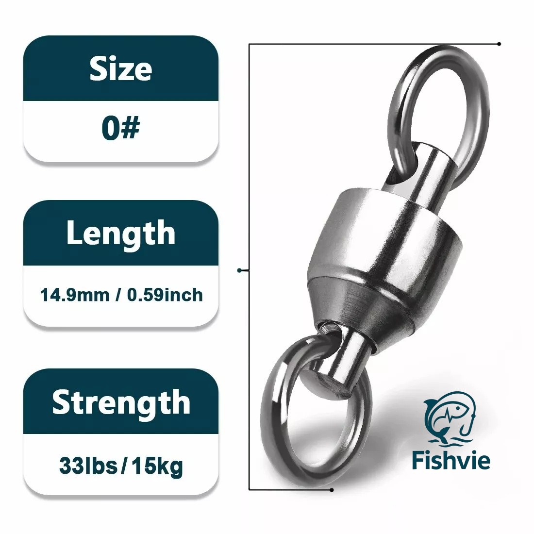 Heavy Duty Ball Bearing Rolling Swivels Solid Ring Stainless Fishing Connector