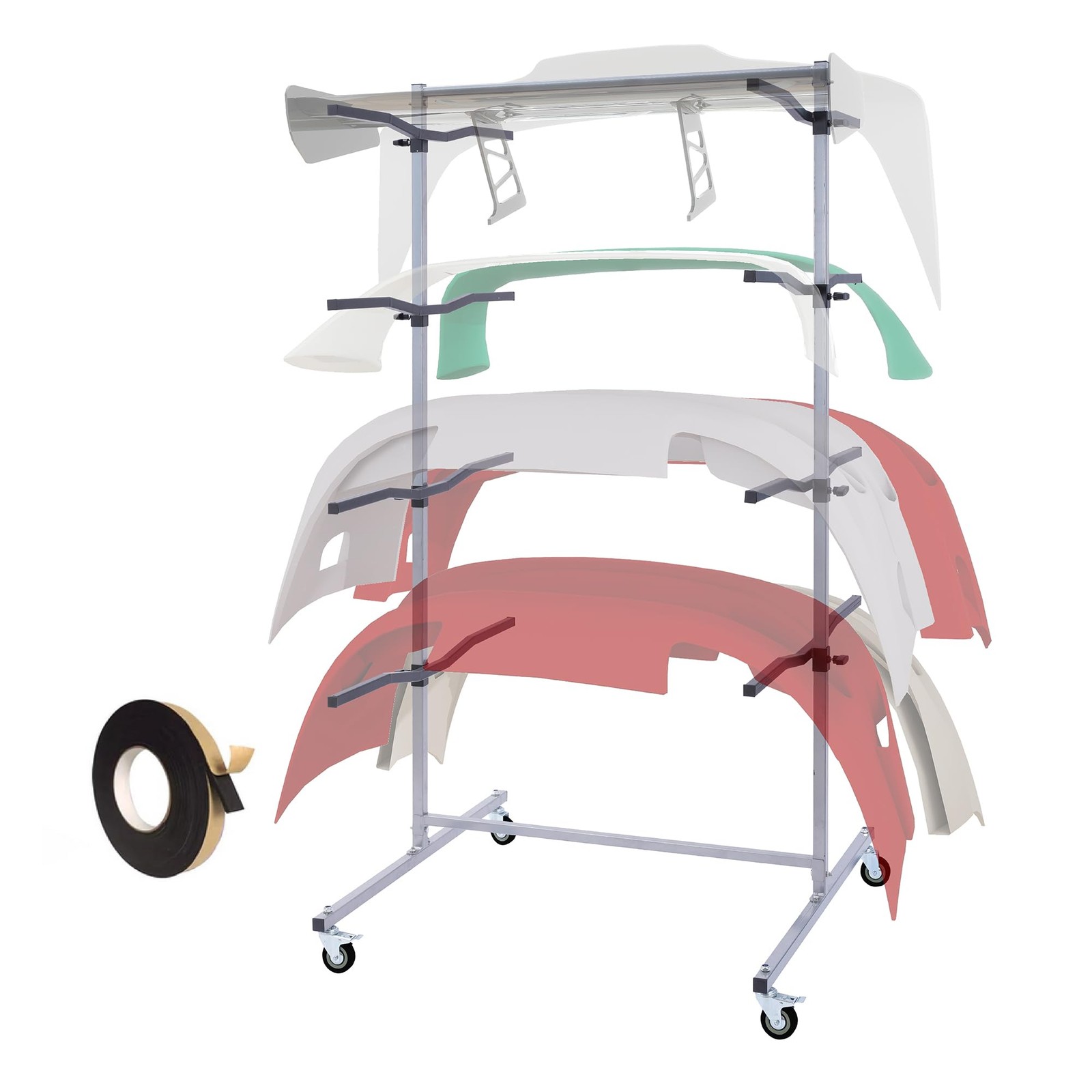 Floor Mobile Bumper Storage Rack,Heavy Duty Double Sided Bumper Storage Rack