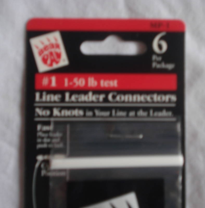 Bear Paw Line Leader Connectors #1 (1-50 lb test) THREE Packs, No Knots #MP-1