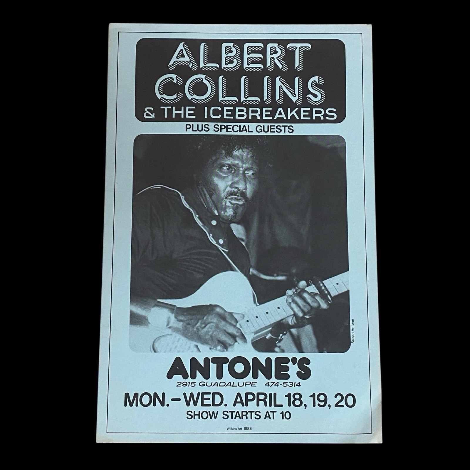 1988 Albert Collins Poster 11x17 Antone's Austin Texas Blues The Icebreakers