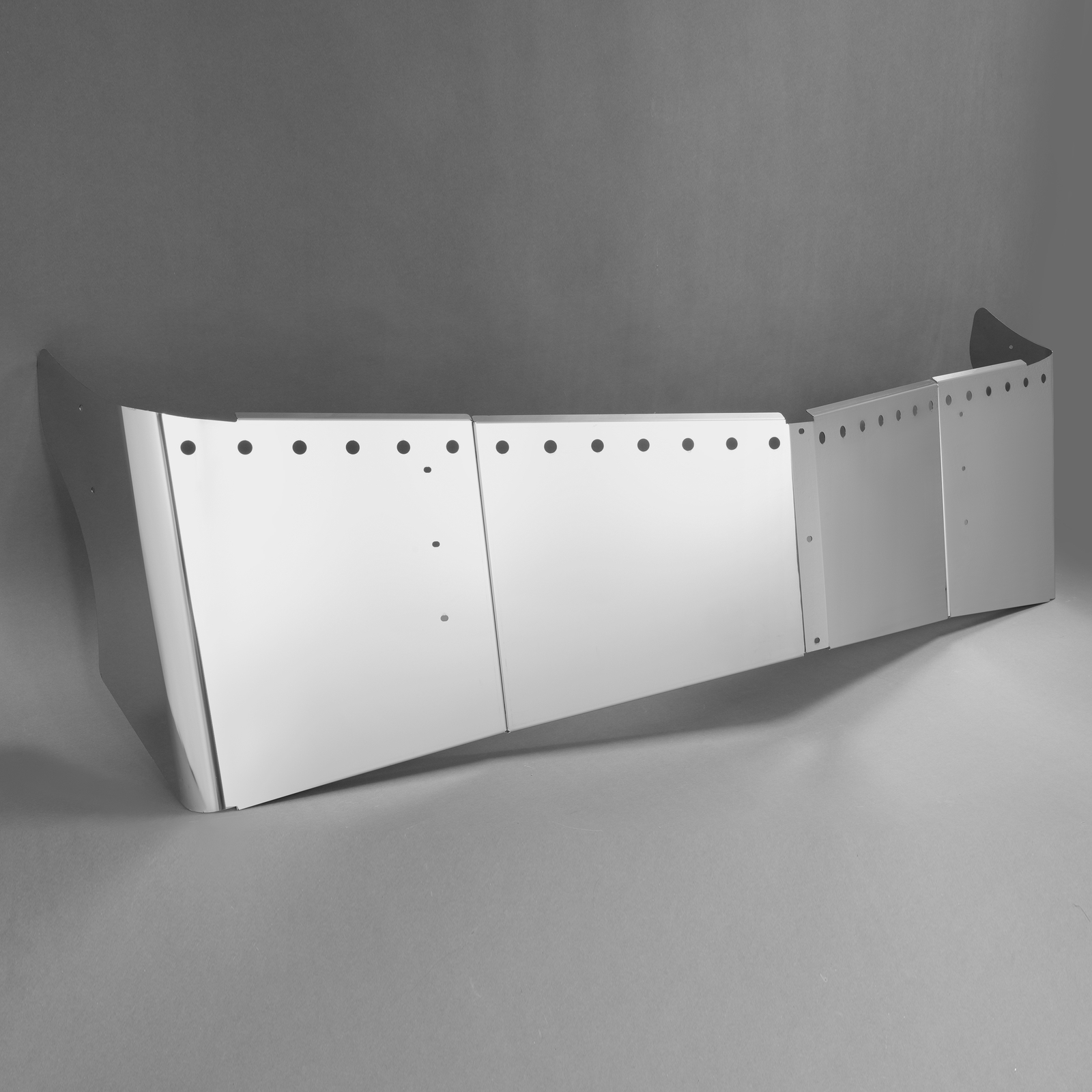 Stainless Steel Bulleye Hole Roof Sun Visor 14" For Kenworth W990 T680 T880