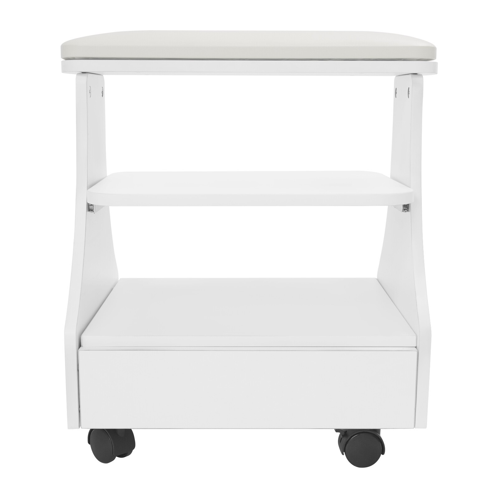 Portable Esthetician Trolley Cart Salon Nail Foot Trolley Cart 52*41*55cm White