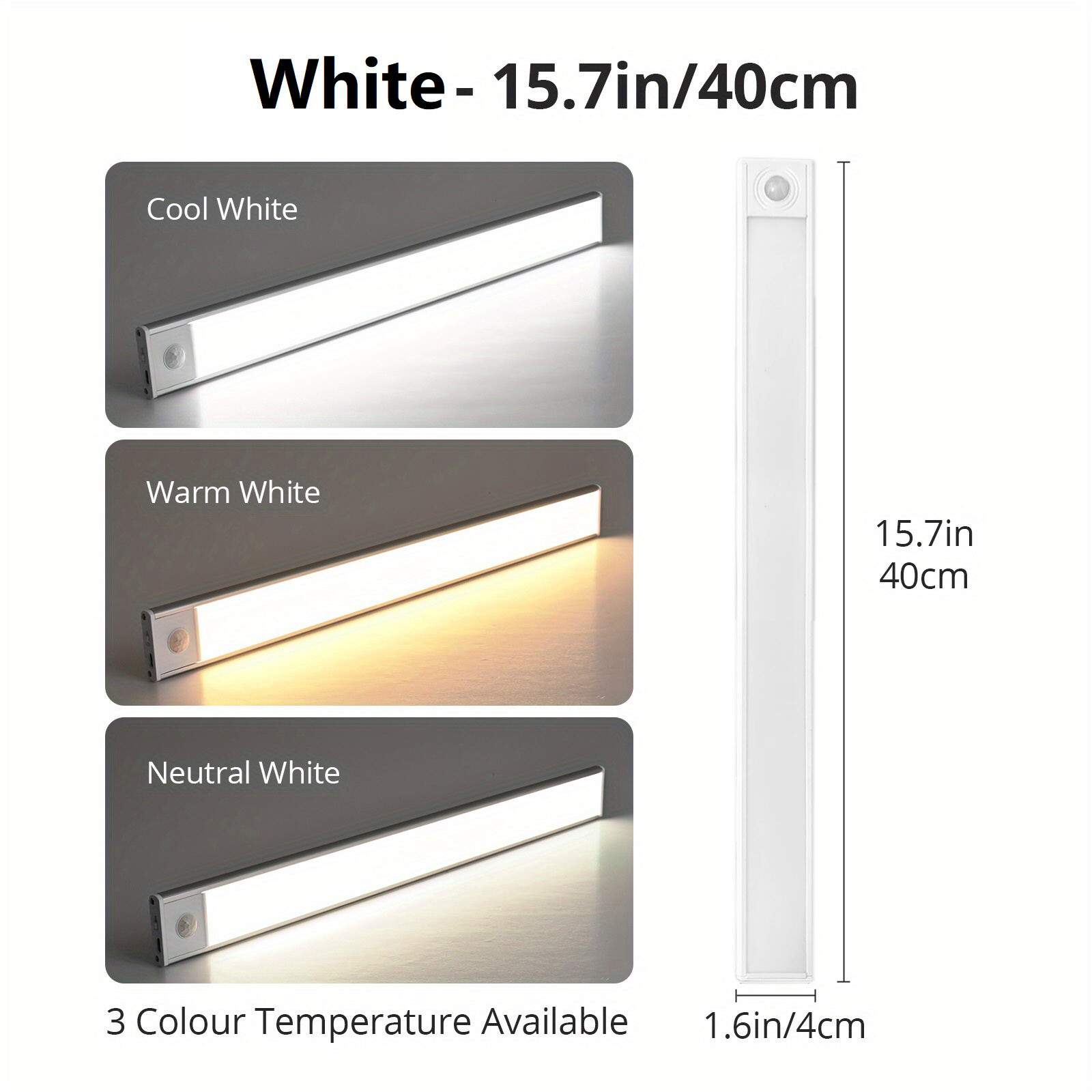 1/10xWireless LED Motion Sensor Light Strip Cabinet Lamp Closet USB Rechargeable