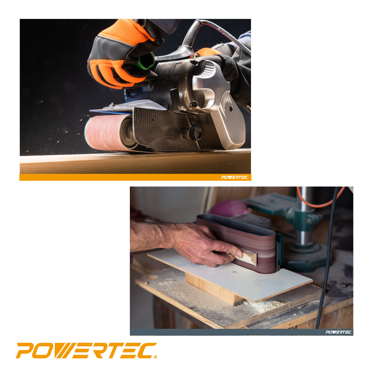 POWERTEC 3 x 21" Sanding Belt 60 Grit 10pcs Aluminum Oxide Sandpaper 110470