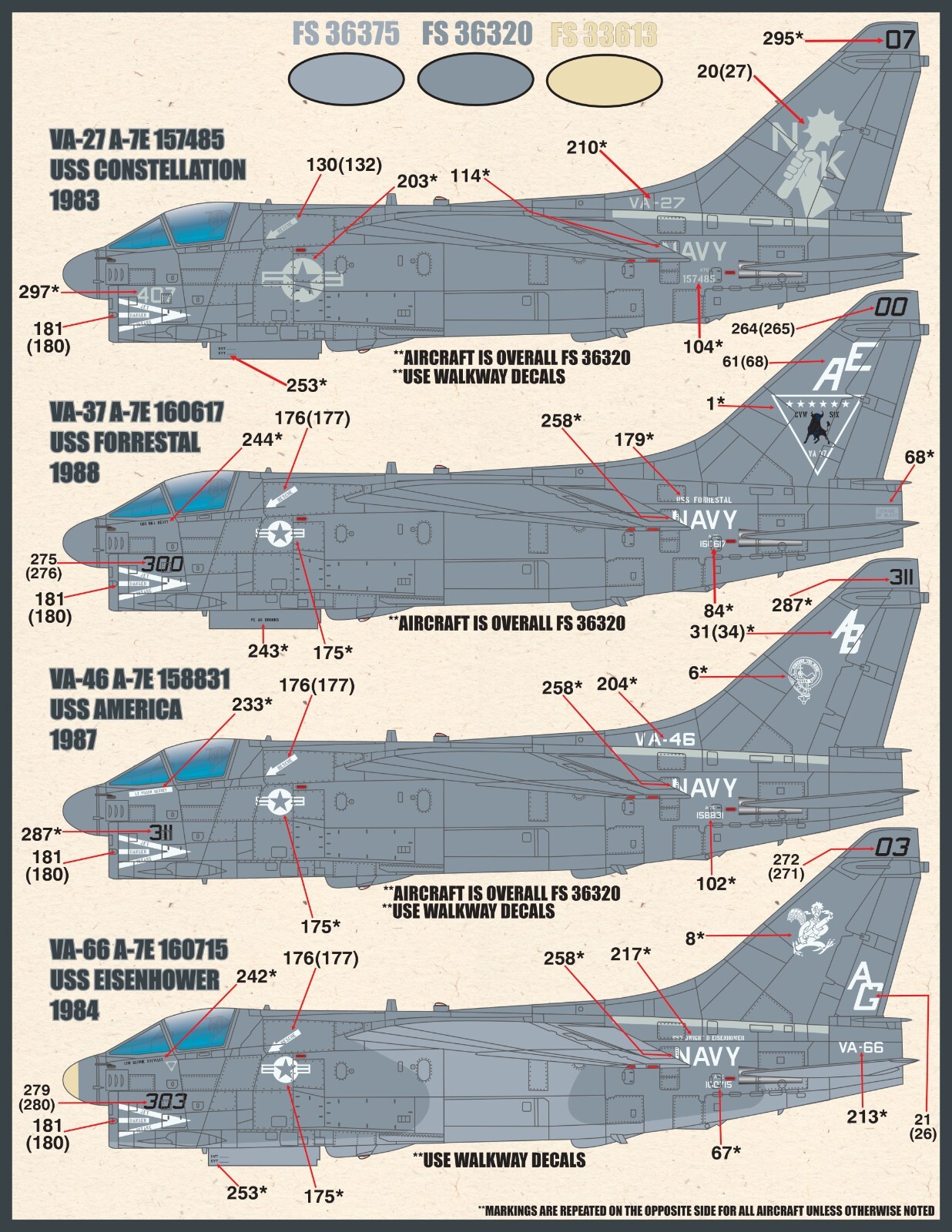 1/48 Furball A-7E "Lo-Viz SLUFs" Decals for the Hasegawa Kit