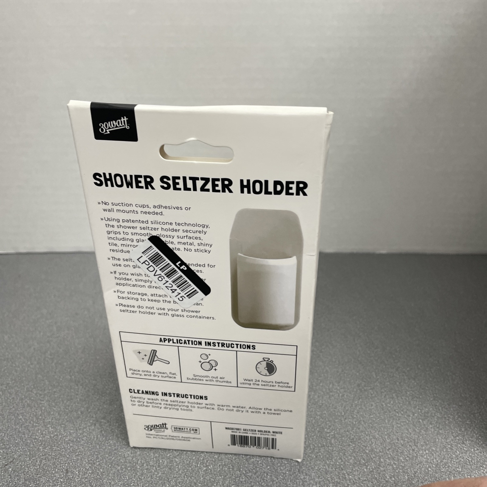 30 Watt Shower Seltzer Drink Holder - White - Fits Slim Cans
