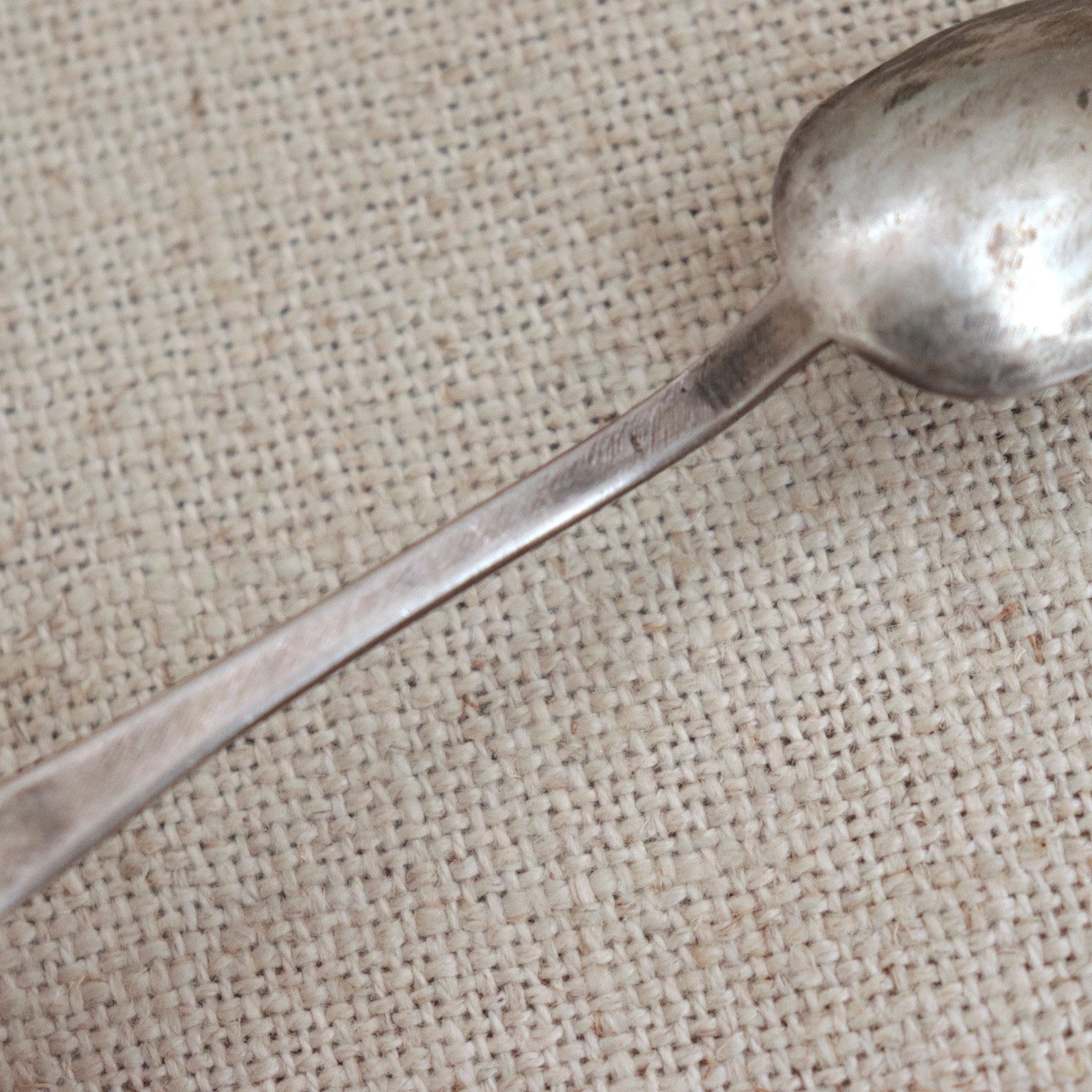 Early Navajo Ingot Silver Spoon 1900s Bench Stamped Handle Sterling Antique Vtg