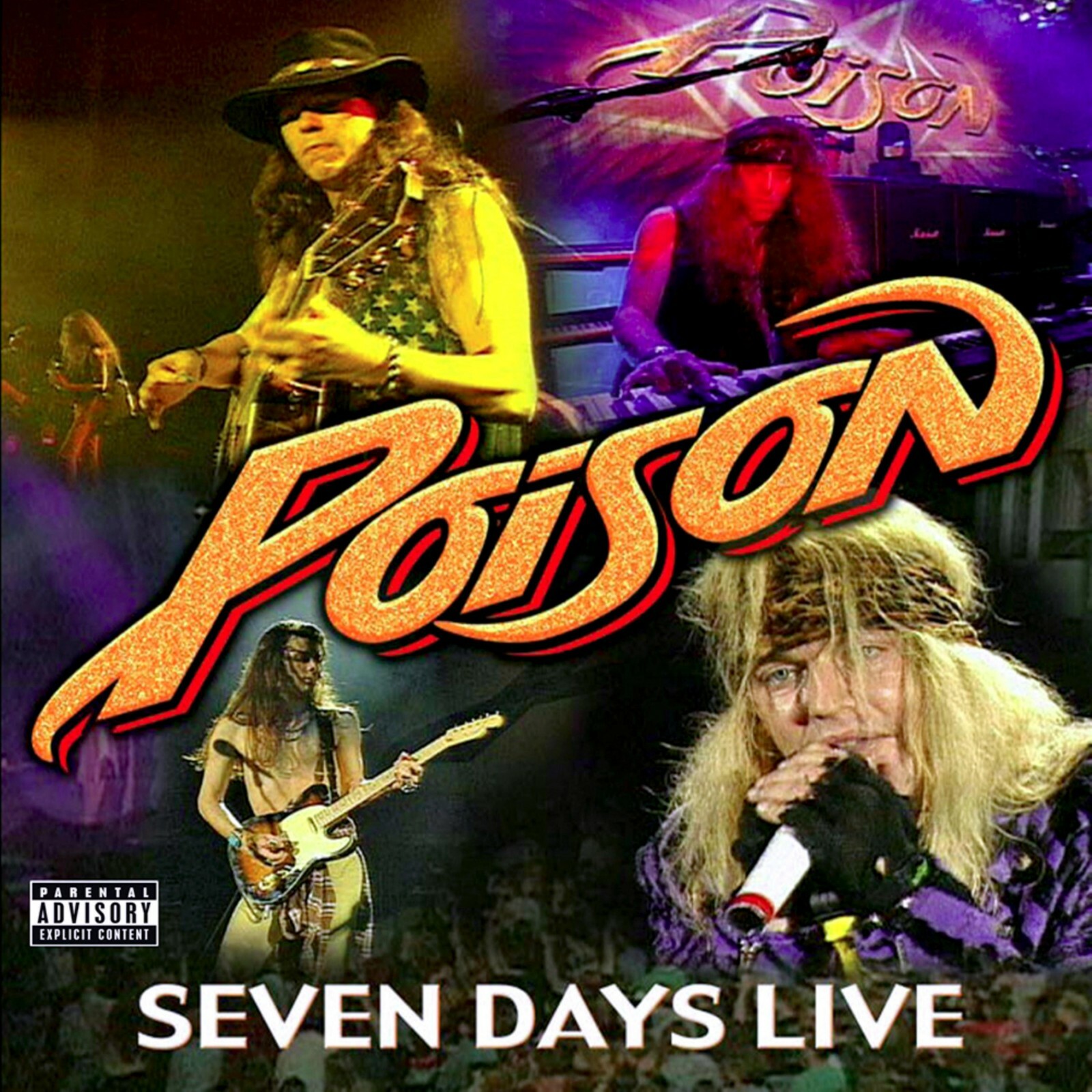 POISON Seven Days Live BANNER HUGE 4X4 Ft Fabric Poster Tapestry Flag album art