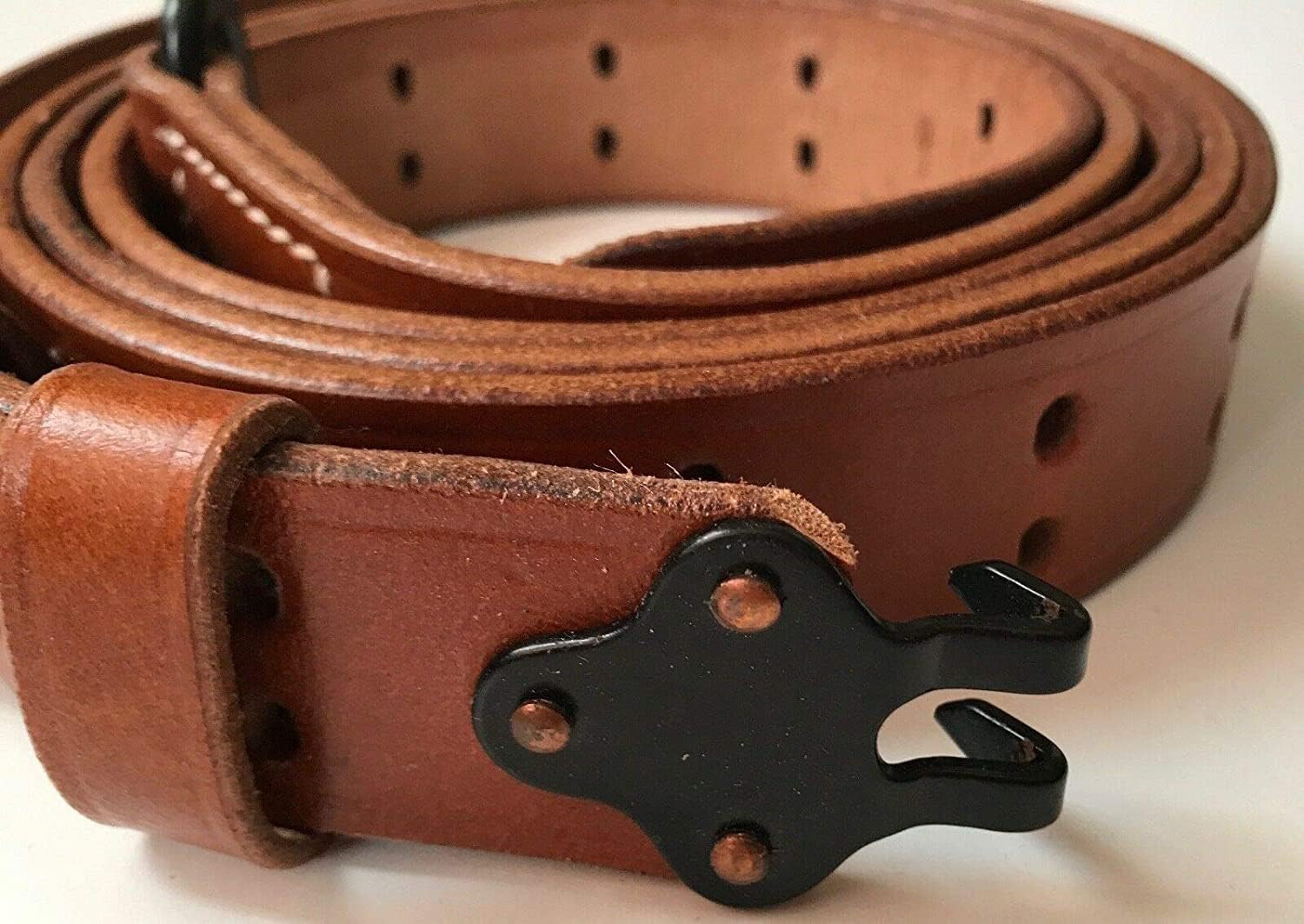 Leather Sling WWII M1 Garand Leather Rifle Sling (Leather & Steel Hardware)