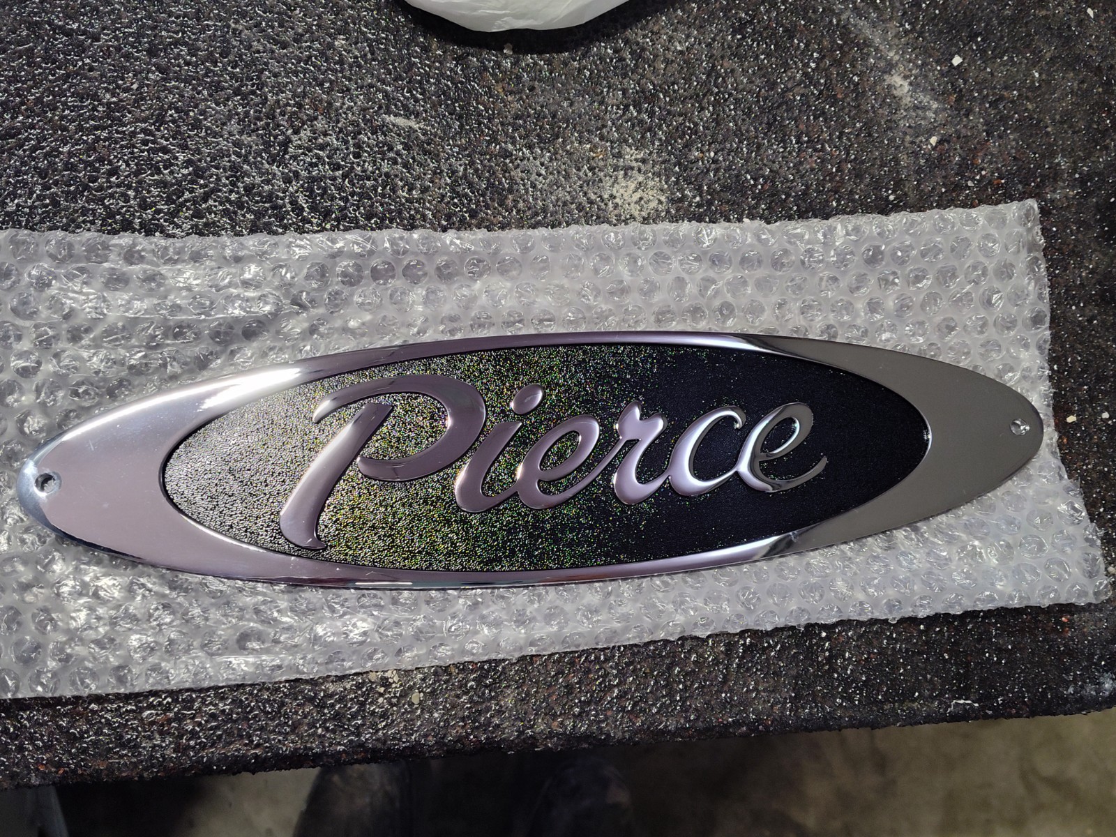Pierce  Chrome Truck Logo Emblem 15” X 4”