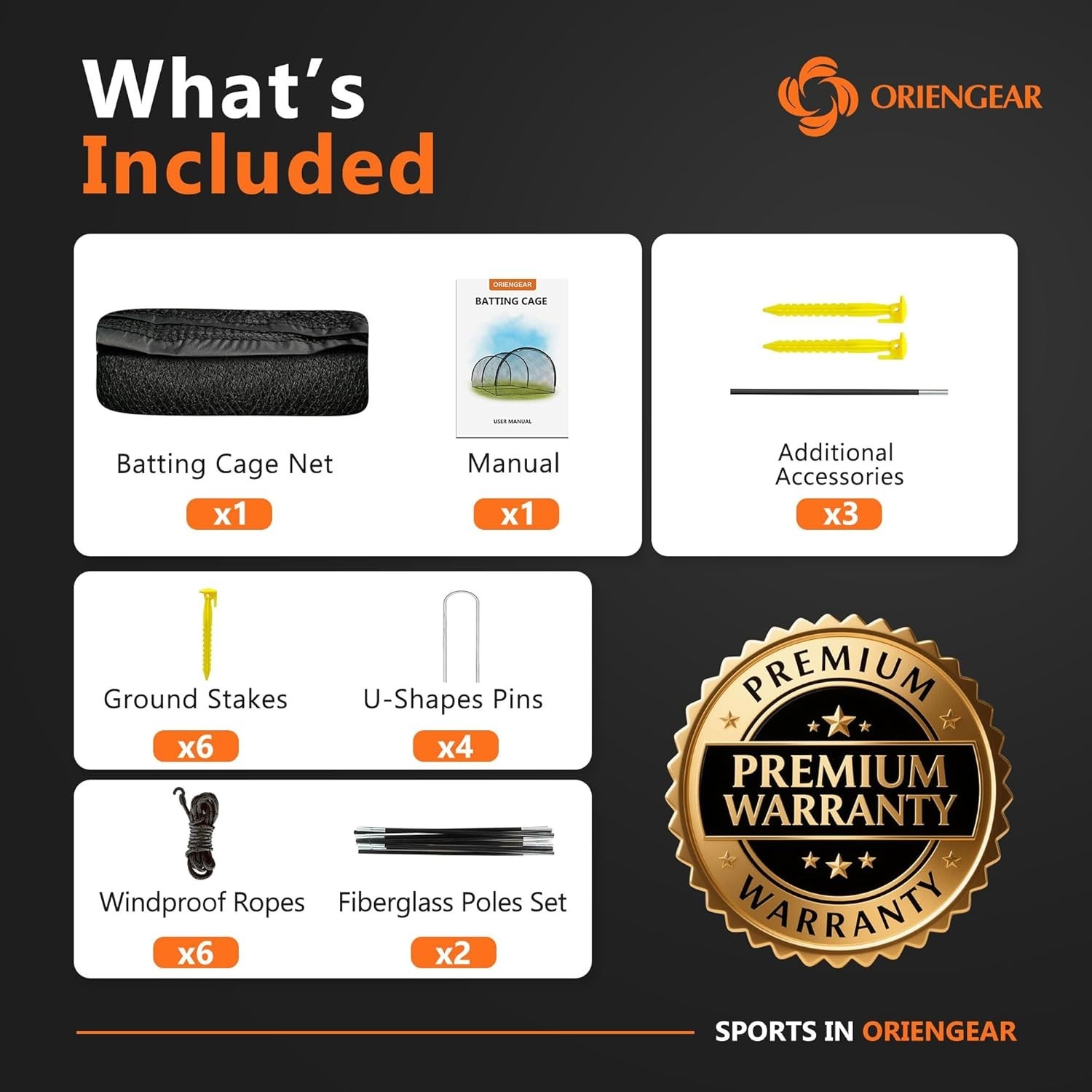 Baseball Batting Cage 13/20/30ft for Backyard, Baseball Training Equipment Ne...