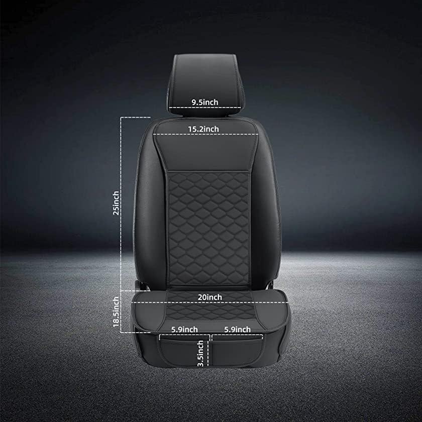 Elantrip Front Car Seat Covers Leather Black 2PCs New