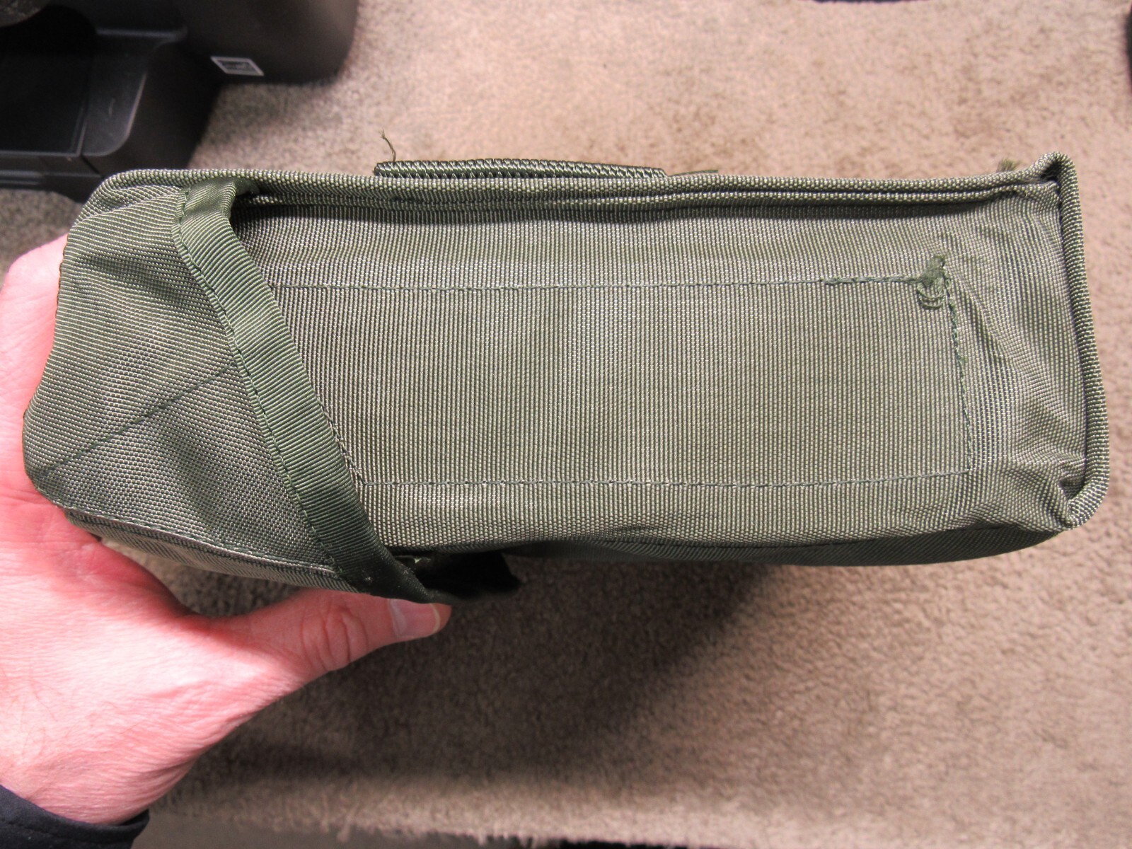 US Gunner Pouch Case w/ Alice Clips Old School OD Nylon 200 rd New Old Stock