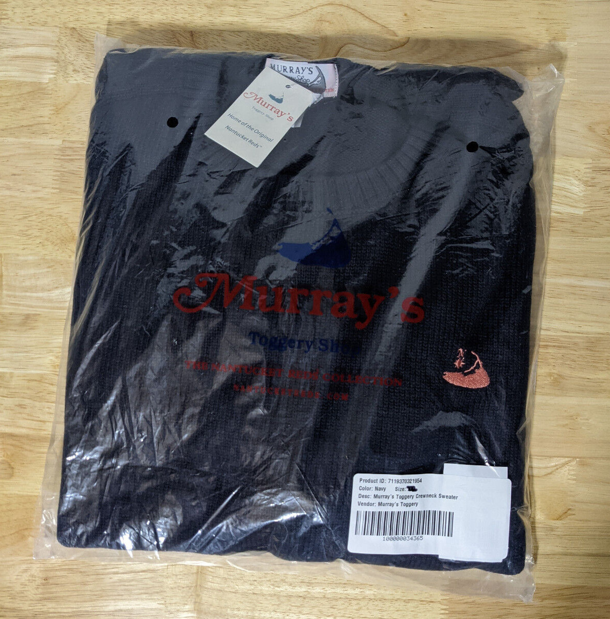 Murrays Toggery Shop Sweater Mens Blue Nantucket Red Logo (All Sizes)