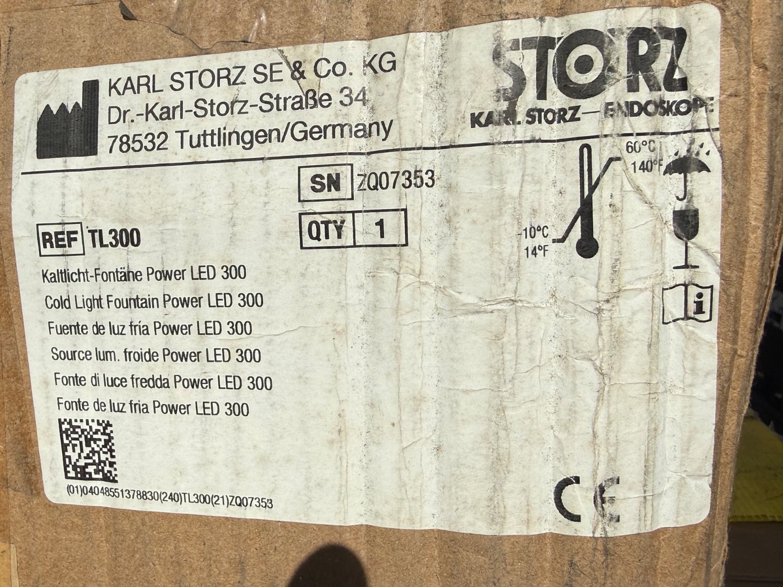 Karl Storz ~ TL300 ~ Cold Light Fountain Power LED 300 Light Source ~ TL 300