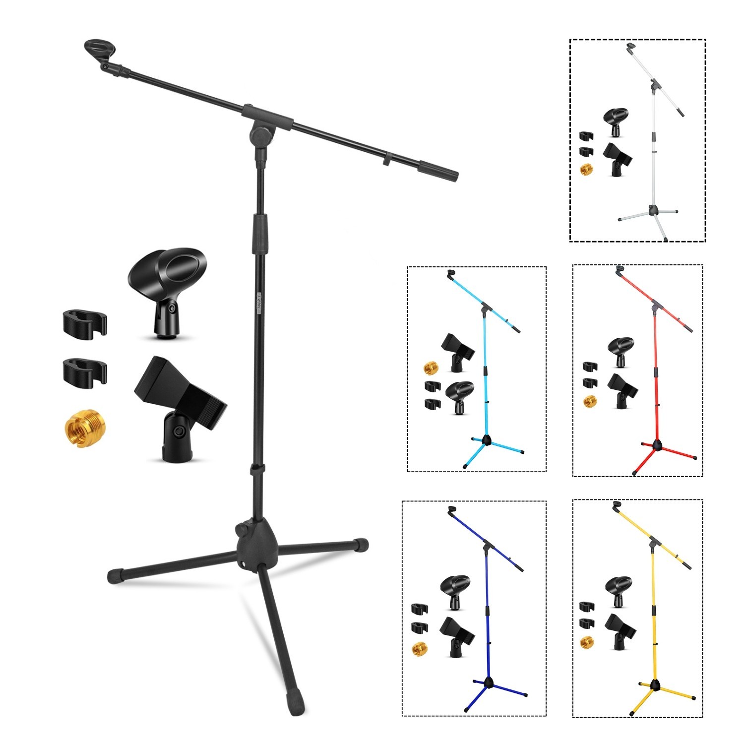 5Core Microphone Stand Floor Tripod Height Adjustable Telescoping Boom Arm