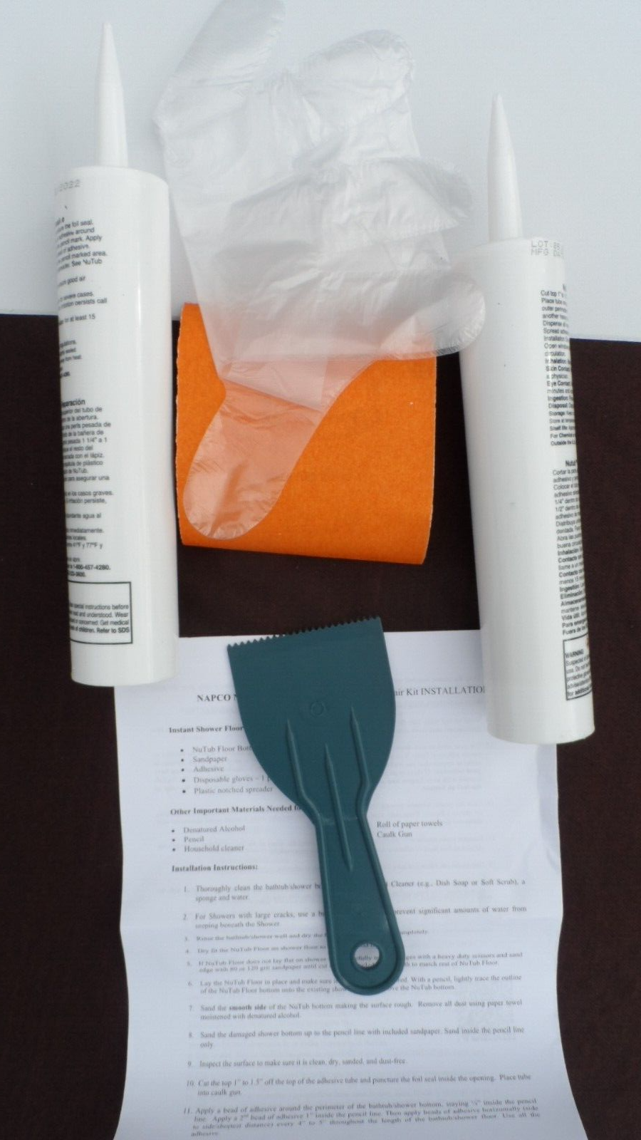 Napco NuTub Shower Bathtub Base Floor Repair Kit Inlay 22" X 40" White