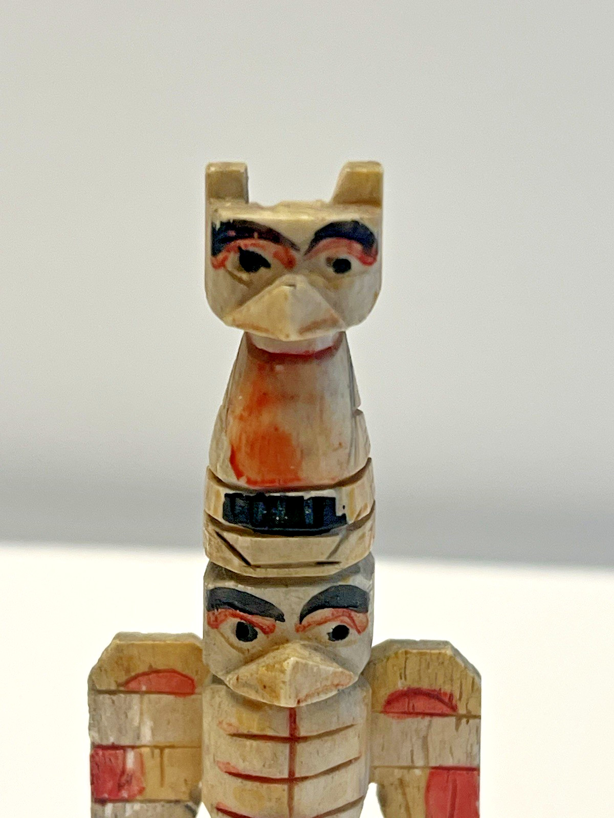 Original Inuit Eskimo Hand Carved Totem; Early 1900's; Miniature 3 1/4"; Lot #A2