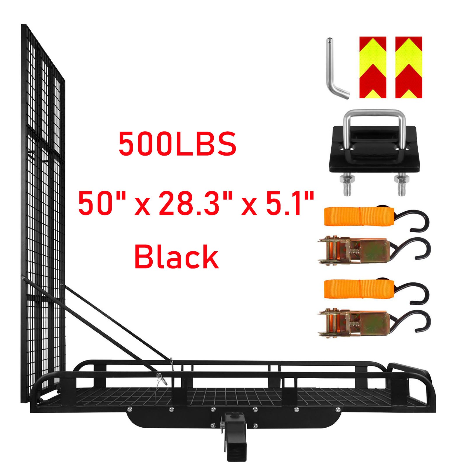 500LBS Mobility Carrier Wheelchair Scooter Rack Cargo Hitch Carrier Medical Ramp