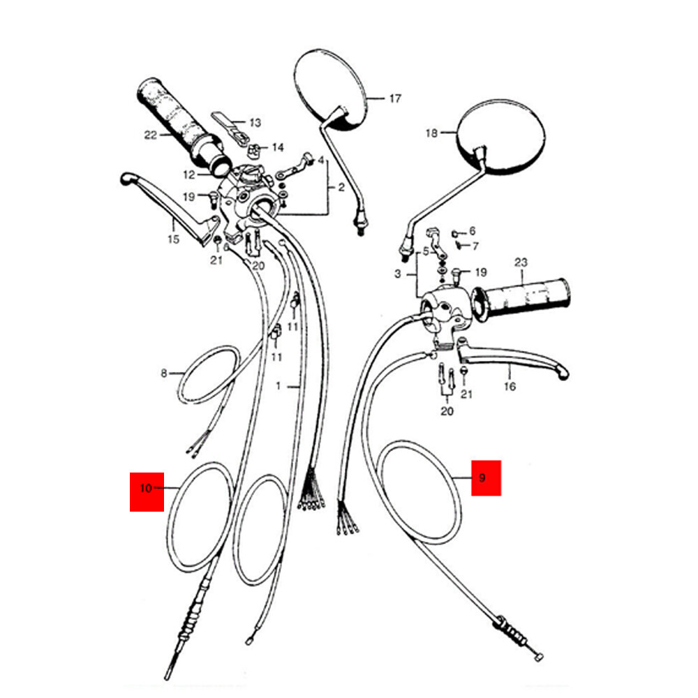 Front + Rear Brake Cable For Honda CT90 Trail 70-71 K2-K4 &74-1978,45450-102-010
