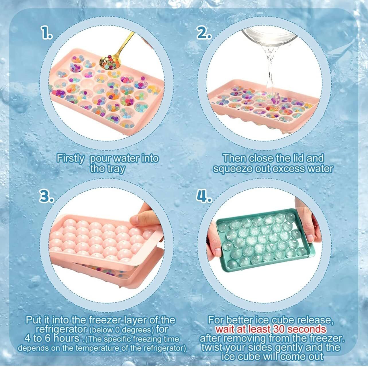 DIY Round Ice Cube Ball Maker PP Tray Silicone Sphere Mold Bar Whiskey Cocktails