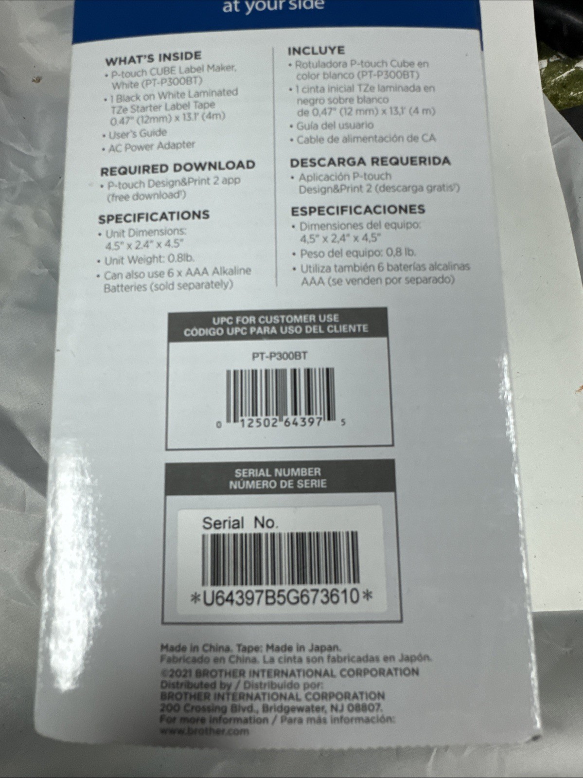 Brother P-Touch Cube Smartphone PT-P300BT Bluetooth Wireless Label Maker