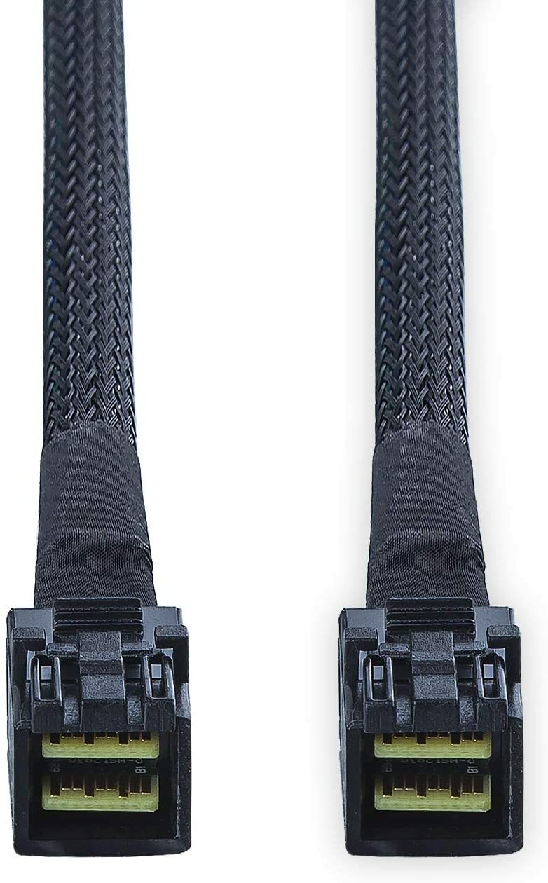 2 Packs 12G Internal HD Mini SAS SFF-8643 to SFF-8643 Cable 100-Ohm 0.5~1 merer