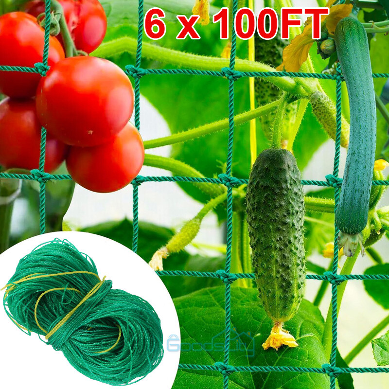 6-100FT Plant Trellis Netting Garden Heavy Duty Polyester Climbing Grow Net Mesh