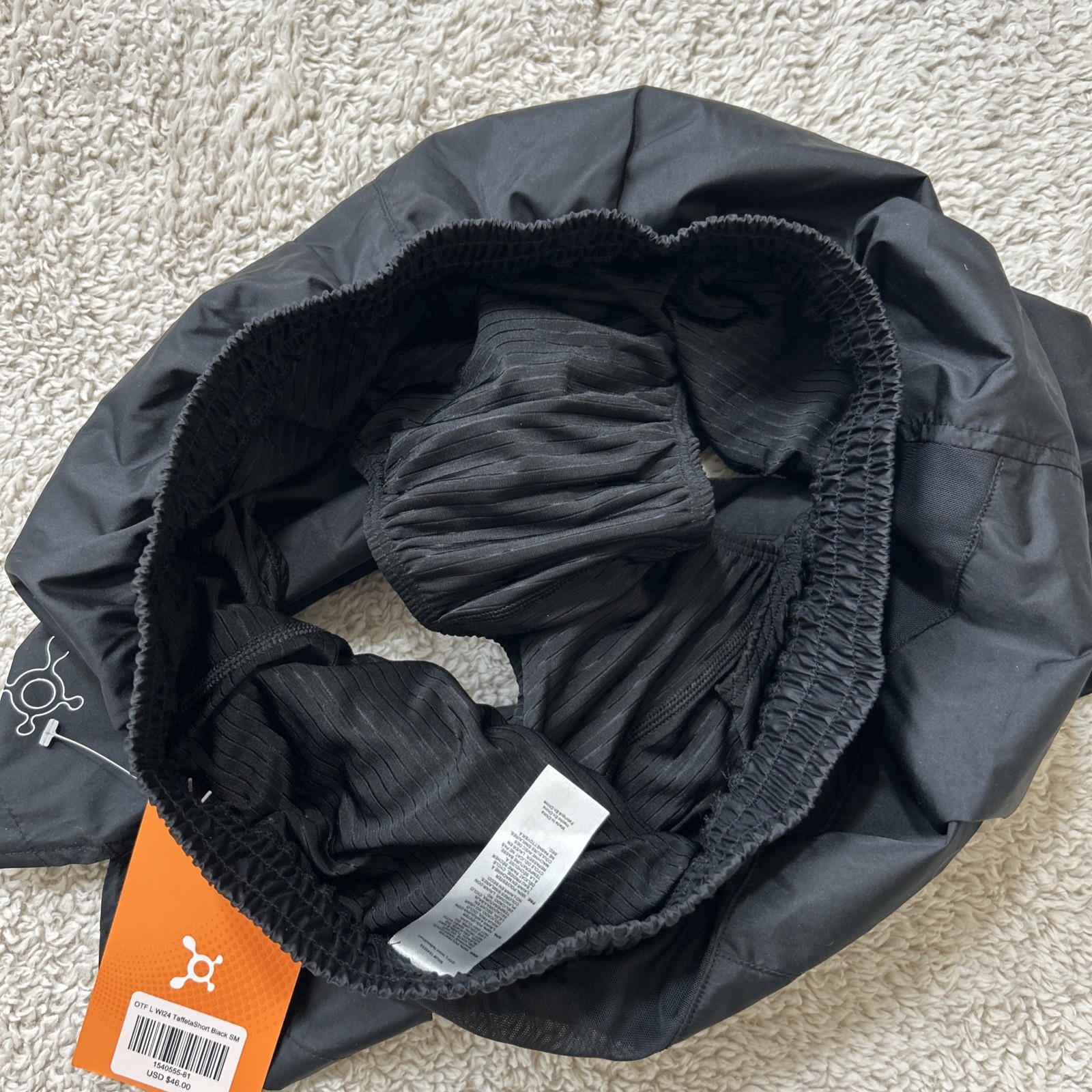 Orangetheory Fitness OTF Taffeta Lined Shorts Womens Small Black Workout Running