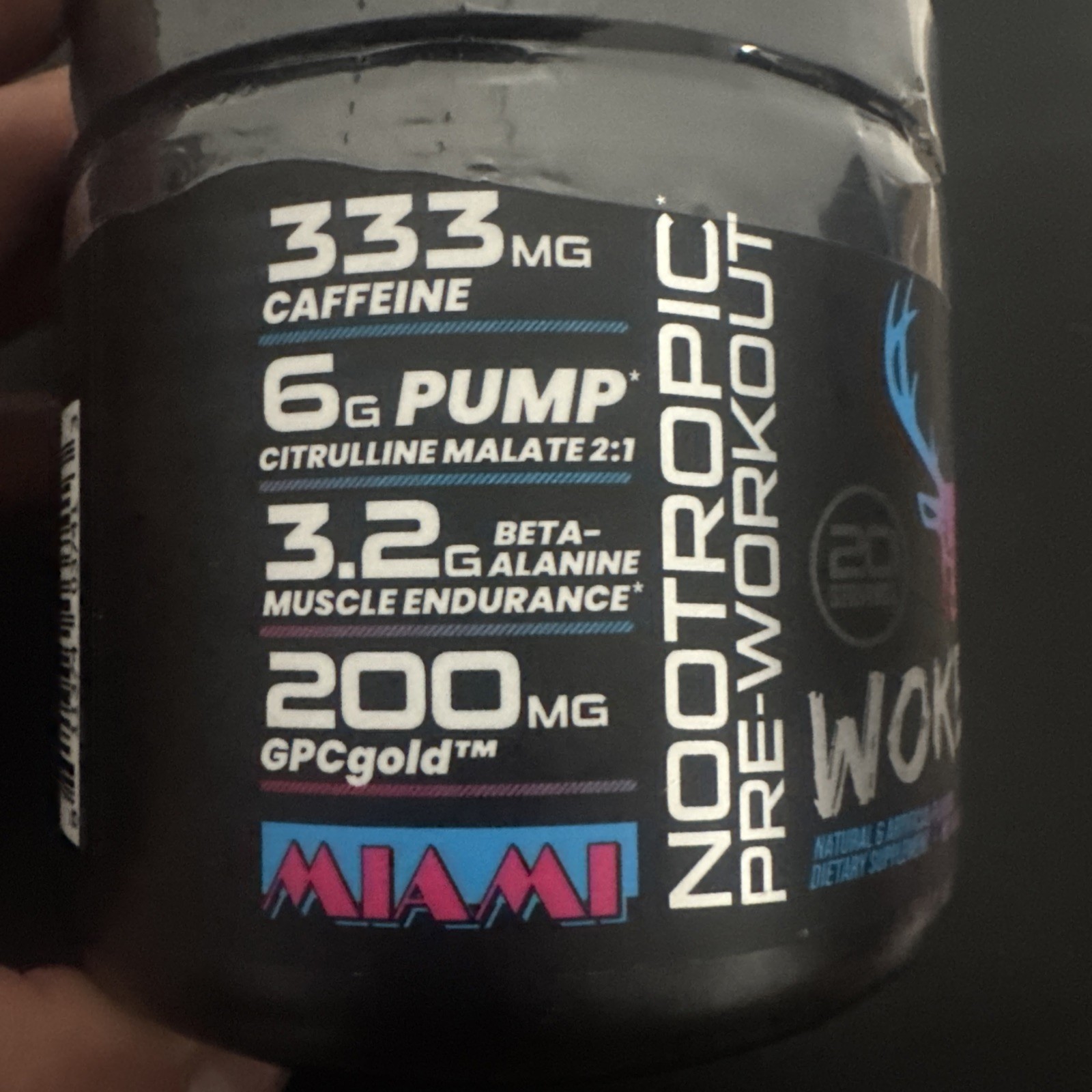 Bucked Up Woke AF MIAMI Preworkout - 8.68oz Exp 12/26-9/27