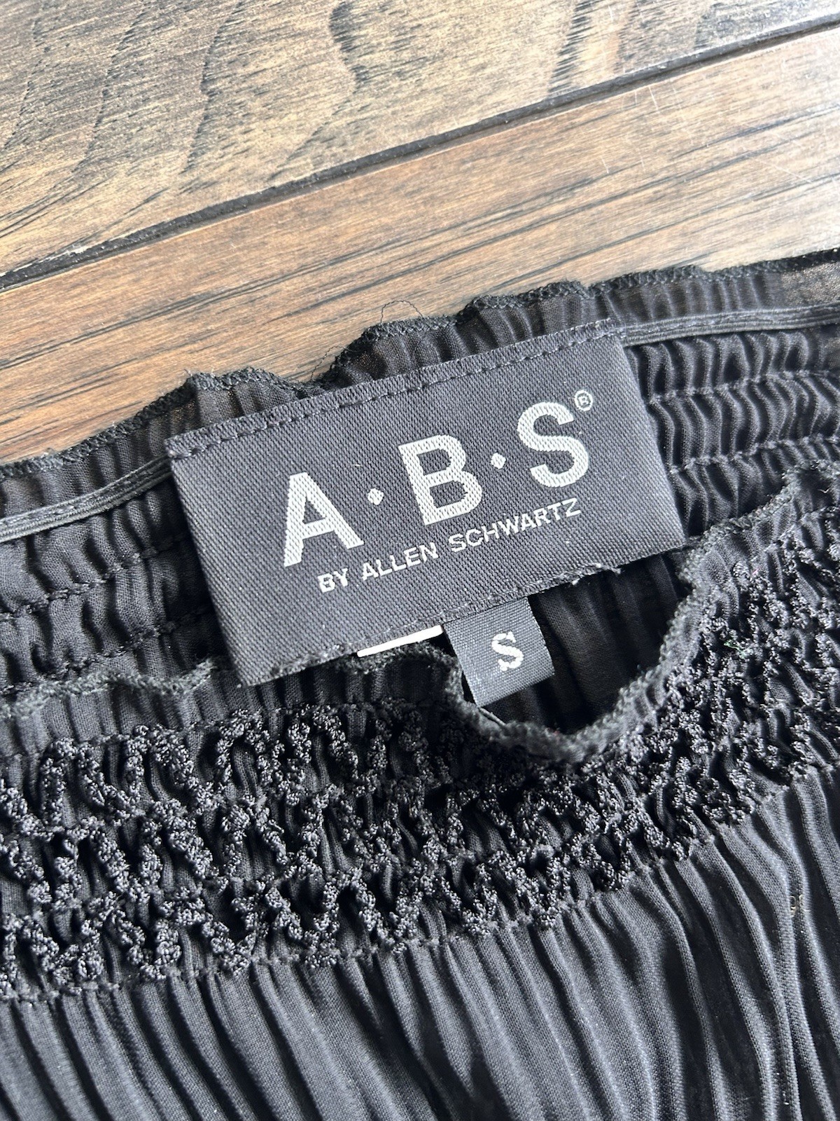 ABS Allen Schwartz Black Sheer Small Vintage Dress With Belt