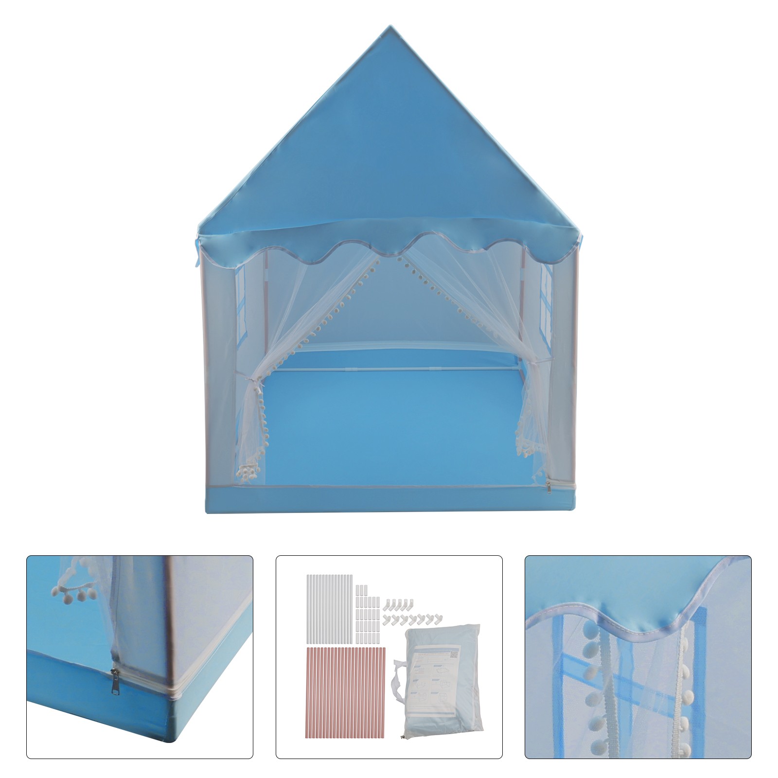 Kids Indoor Play Tent for Boys & Girls Assembly Tent with Metal Frame