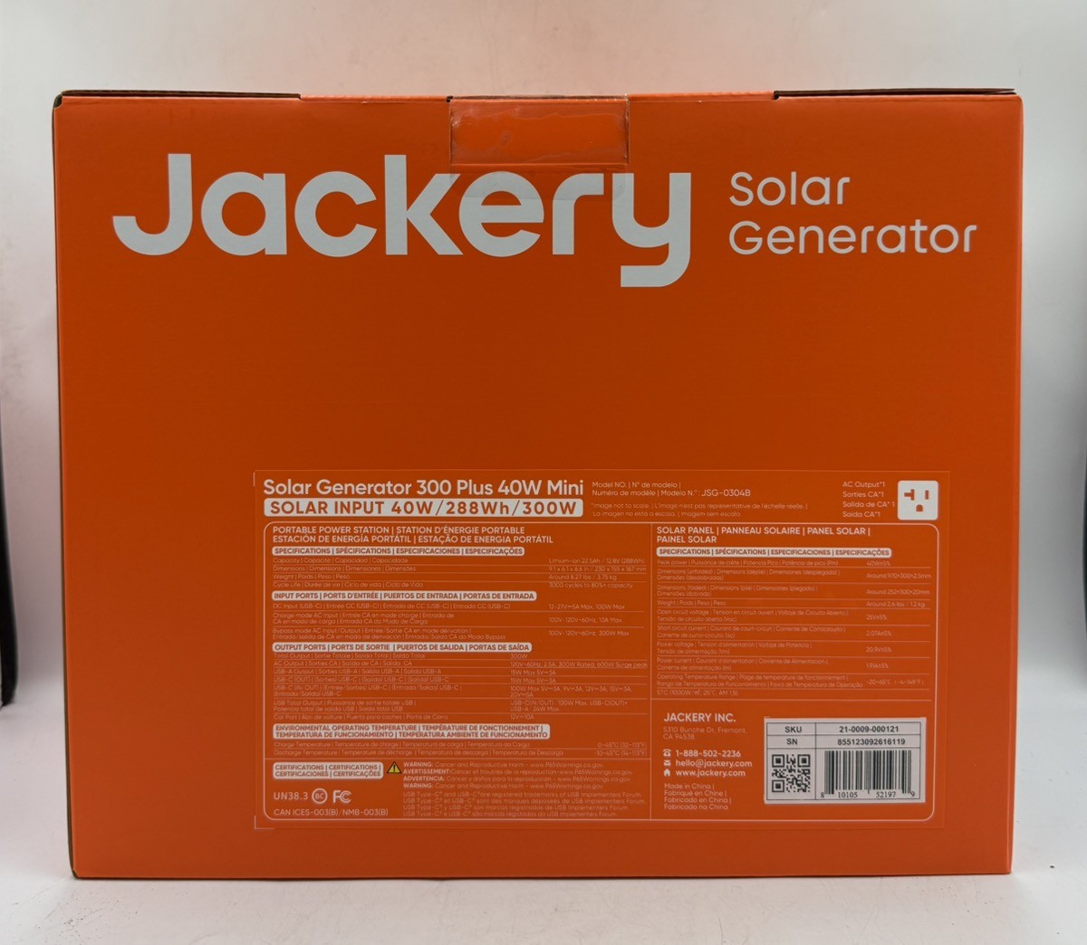 Jackery 300 Plus Portable Power Solar Generator/40W Solar Panel (CP2019584)