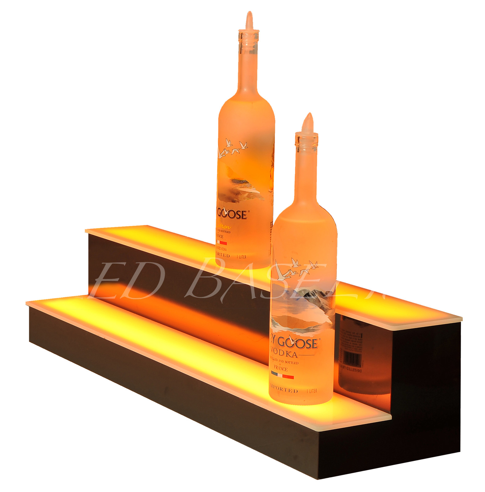 32" LED LIGHTED BAR SHELVES, Two Step, LED Liquor Bottle displ, Display Shelving