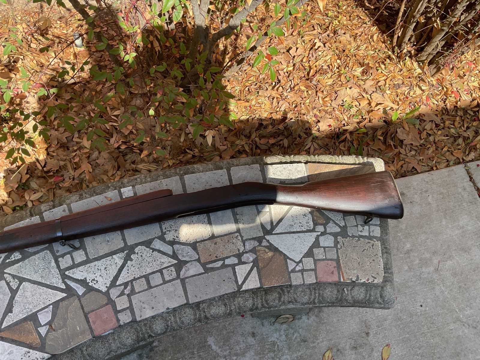 Remington 1903A3 stock, handguard, hardware as shown. Cartouches