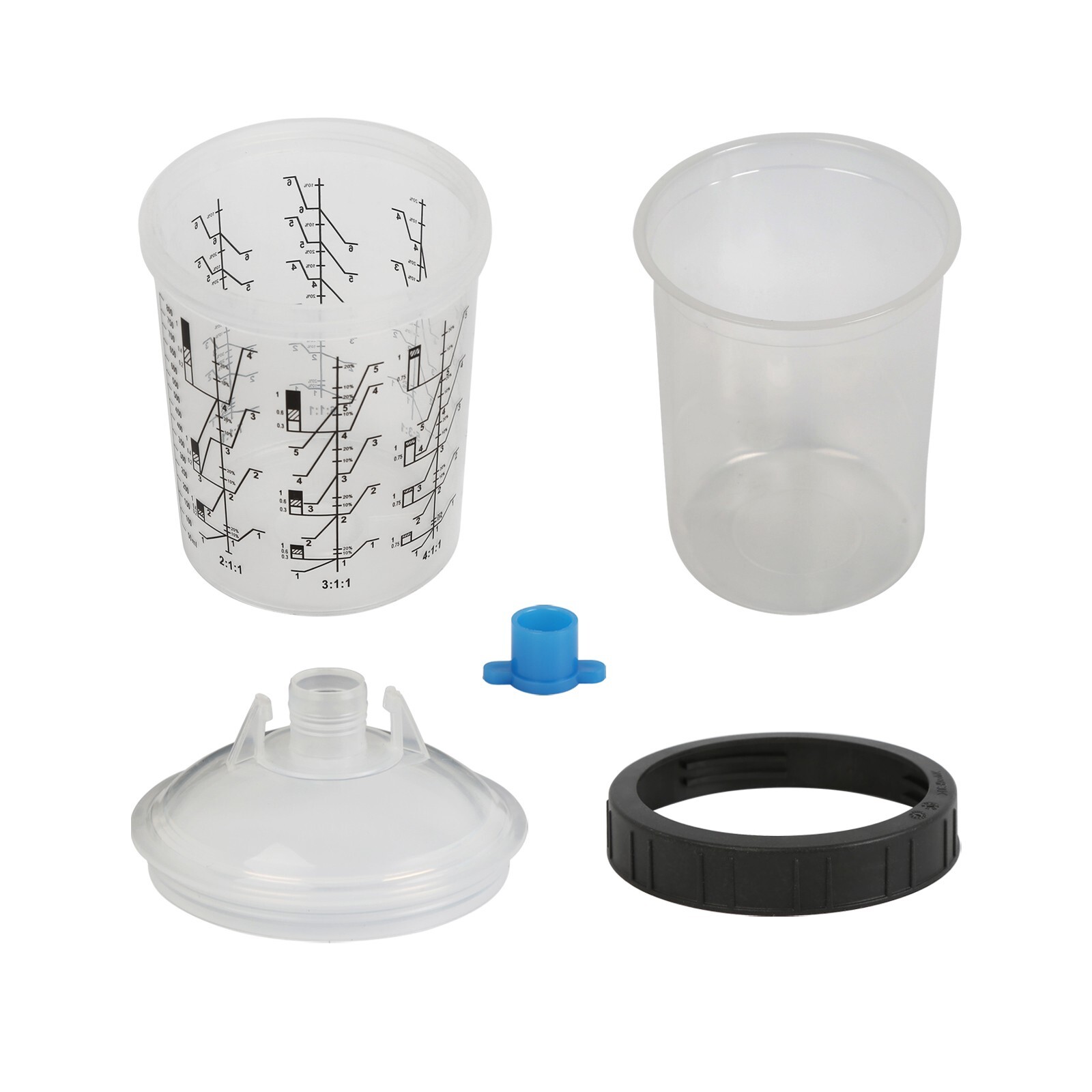 50 Pack 27 Ounce Disposable Paint Spray Gun Cup Kit w/ Cup Liners &Sealing Plugs