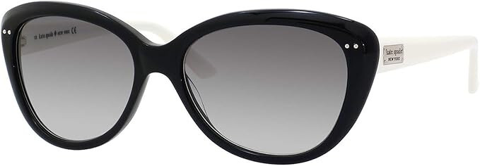 New New Kate Spade New York KS Angelique/s Sunglasses 0FU8/Y7 Black Cream 55mm