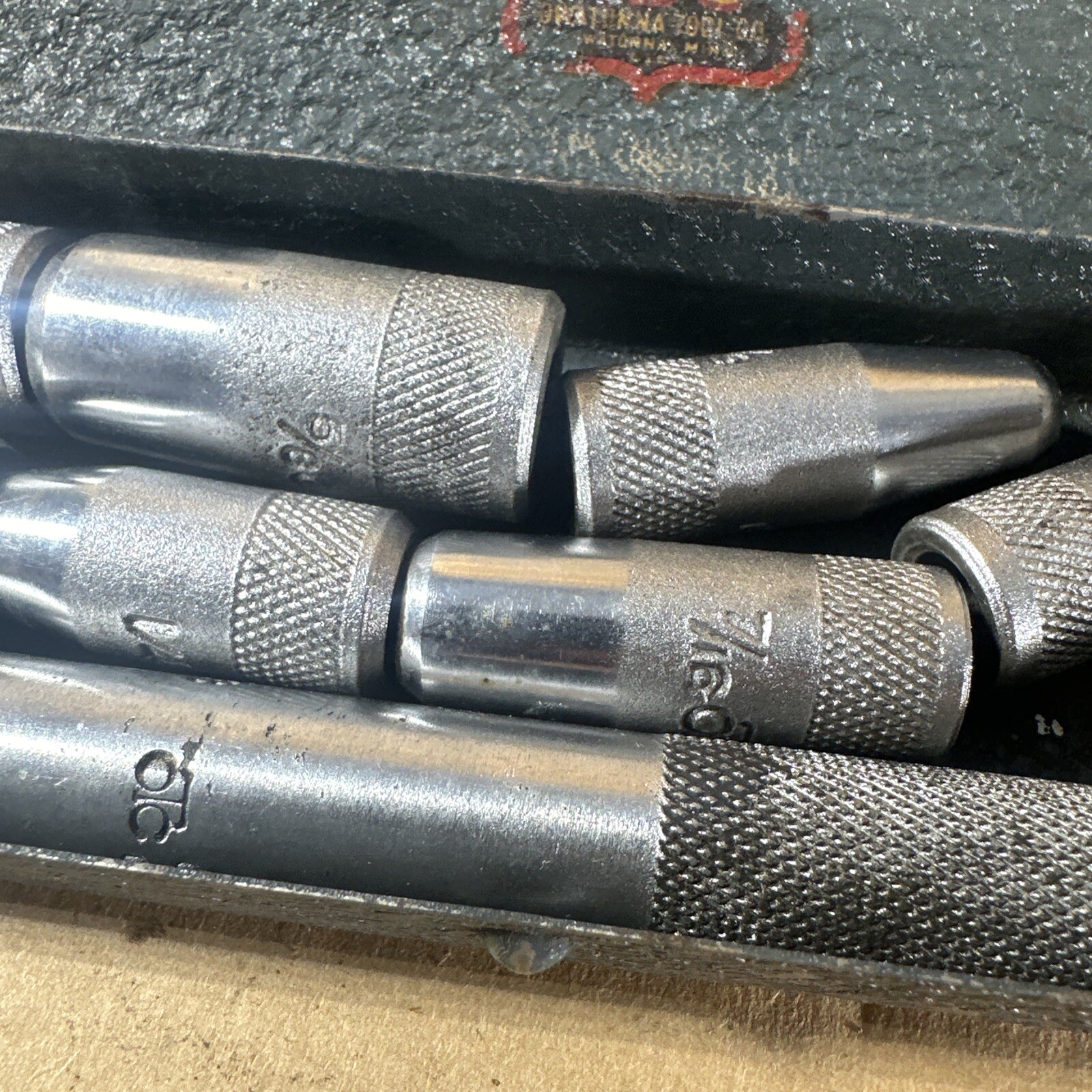 OTC Owatonna Tool No. 813 Gasket Cutting Driver Set W/ Metal Box Made in USA