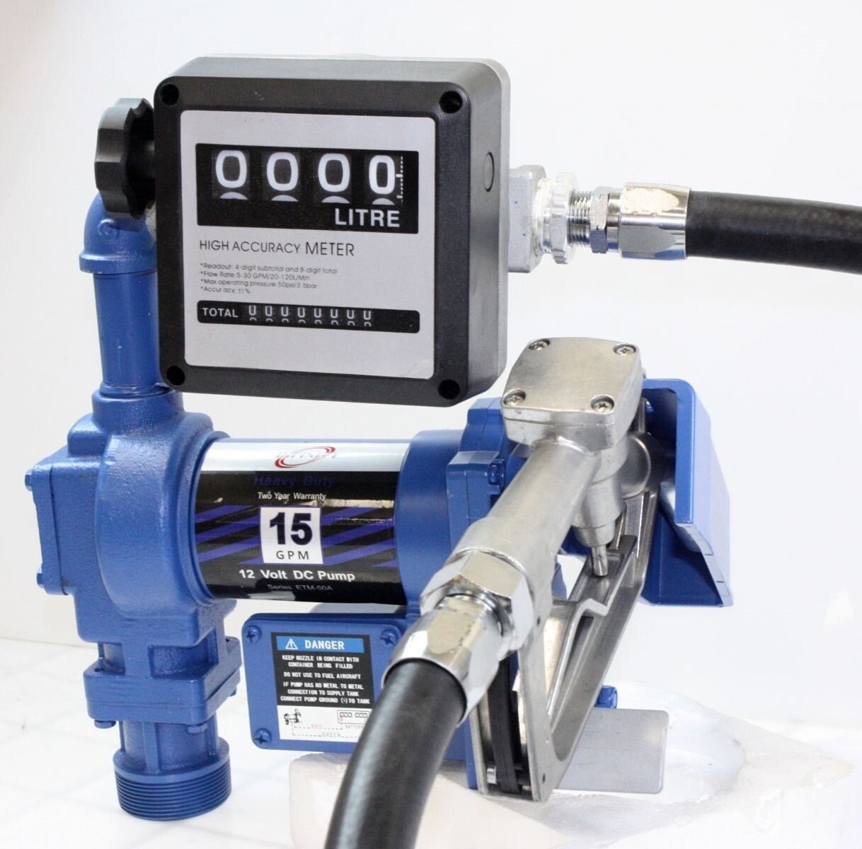 Gasoline Anti-Explosive Fuel Transfer Pump 12V DC 15GPM Diesel Gas Refill Kit