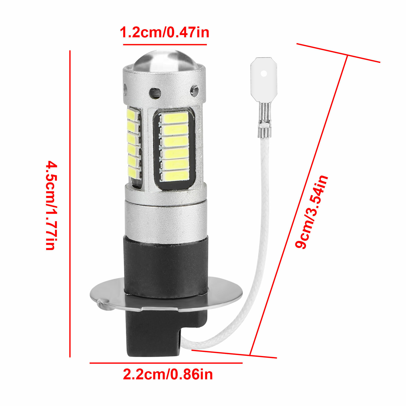 2PCS H3 LED Fog Driving Light Bulbs Conversion Kit Super Bright DRL 6000K White